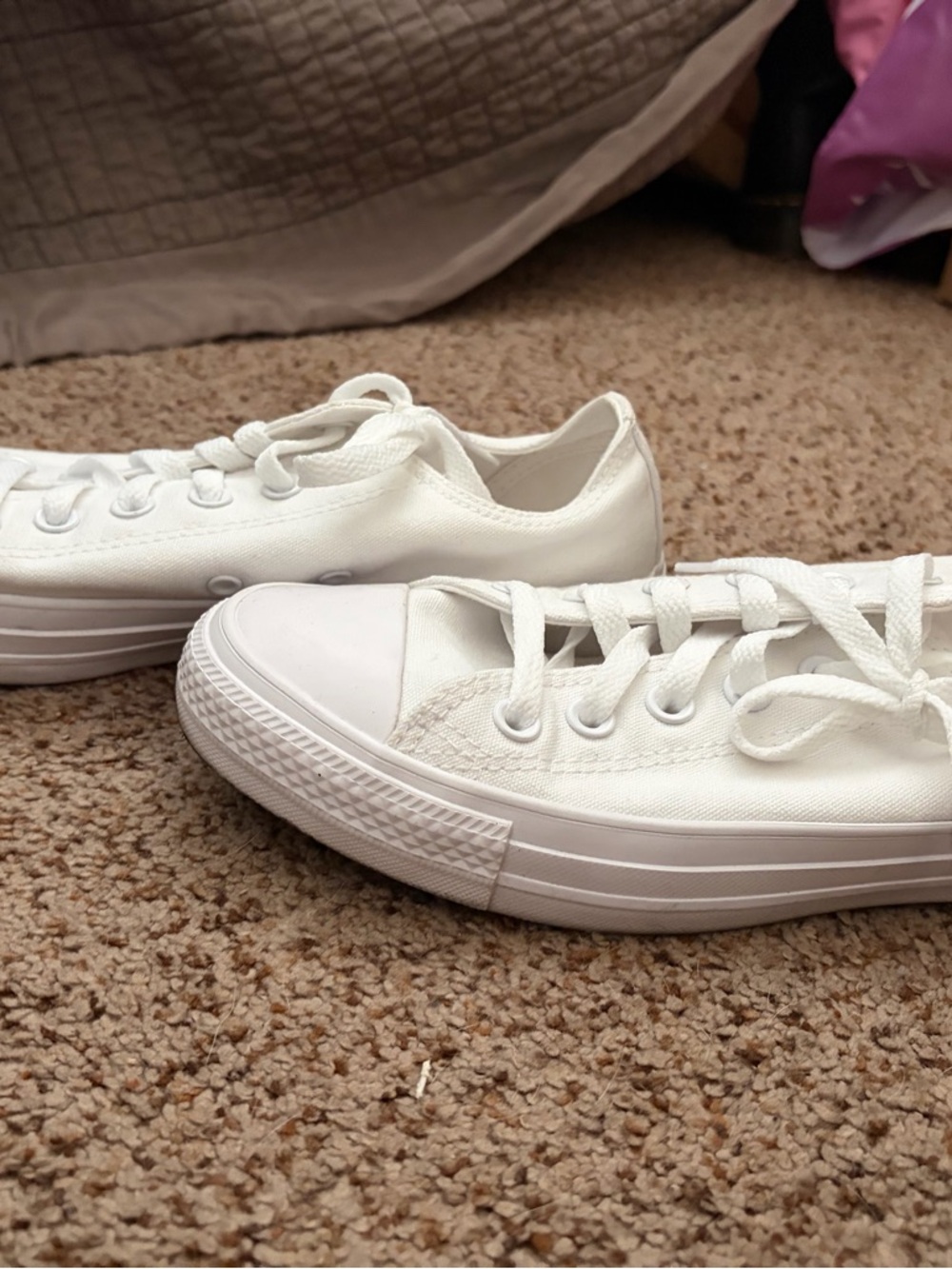 Converse White Low Top Canvas Sneakers